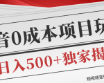 短视频变现套路剖析,抖音0成本赚钱项目玩法,日入500+独家揭秘(共2节视频)-资源云