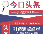 今日头条引流技术4.0,微头条实战细节,微头条引流核心技巧分析,快速发布引流玩法-资源云