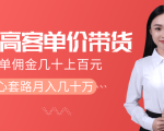 抖音高单价带货项目,一单佣金几十上百元,核心套路月入几十万(共3节)-资源云
