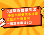 0基础直播带货课:小白也能低成本搭建疯狂卖货直播间:1场直播带货6万-资源云