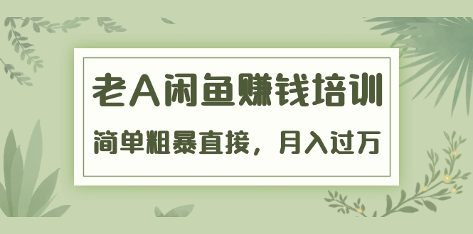 《老A闲鱼赚钱培训》简单粗暴直接，月入过万真正的闲鱼战术实课（51节课）-资源云