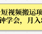 操作性非常强的头条号短视频搬运项目，3分钟学会，轻松月入8000+-资源云
