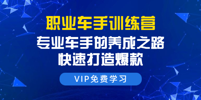 职业车手训练营：专业车手的养成之路，快速打造爆款（8节-无水印直播课）-资源云