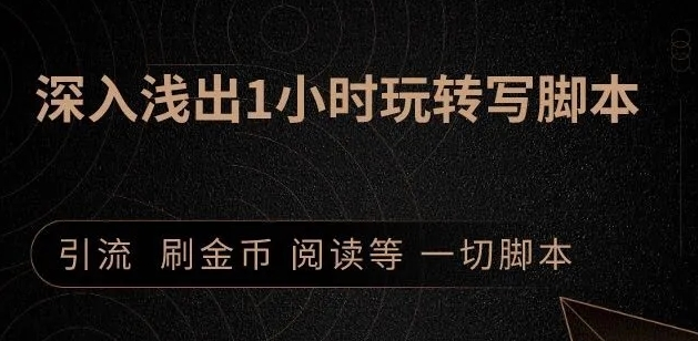 引流脚本实战课：1小时深入浅出视频实操讲解，教你0基础学会写引流脚本-资源云