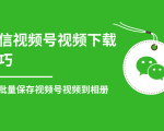 微信视频号视频下载技巧,轻松批量保存视频号等无水印视频到相册-资源云