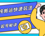 团队内部课程,短视频纯搬运快速玩法,批量快速起号的秘诀-资源云