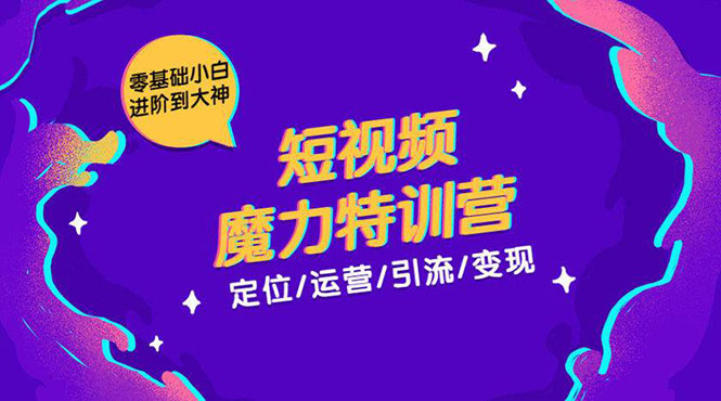 零基础小白进阶到大神《短视频魔力特训营》定位-运营-引流-变现-资源云