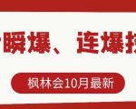 枫林会10月最新抖音瞬爆、连爆技术,主播直播坐等日收入10W+-资源云