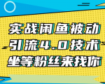 实战闲鱼被动引流4.0技术,坐等粉丝来找你,实操演示日加200+精准粉-资源云