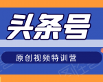 头条号原创视频特训营:一对一带你玩转短视频,新号10天日收益破252元-资源云