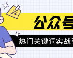 《公众号热门关键词实战引流特训营》5天涨5千精准粉,单独广点通每天赚百元-资源云