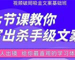 张根视频破局吸金文案班：节节课教你写出杀手级文案(附67页文案训练手册)-资源云