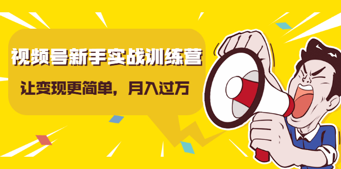 视频号新手实战训练营，让变现更简单，玩赚视频号，轻松月入过万-资源云