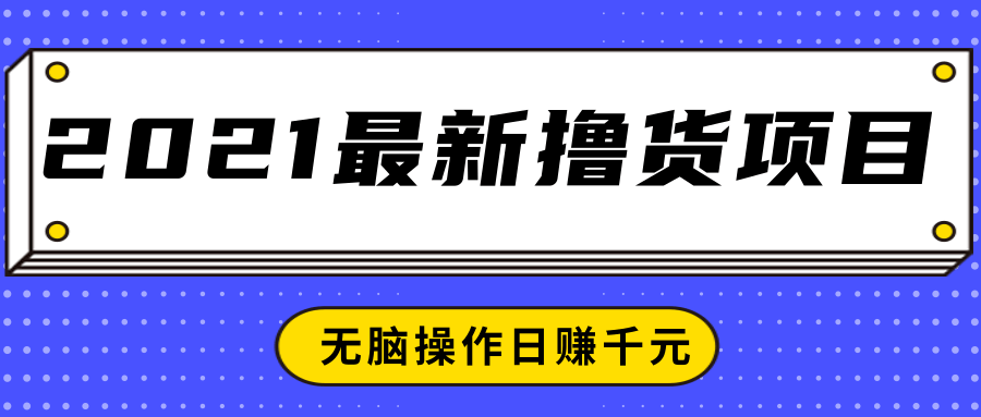 2021最新撸货项目，一部手机即可实现无脑操作轻松日赚千元-资源云