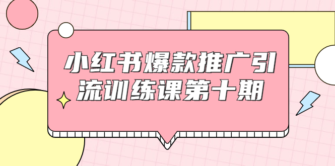 小红书爆款推广引流训练课第十期，手把手带你玩转小红书，轻松月入过万-资源云