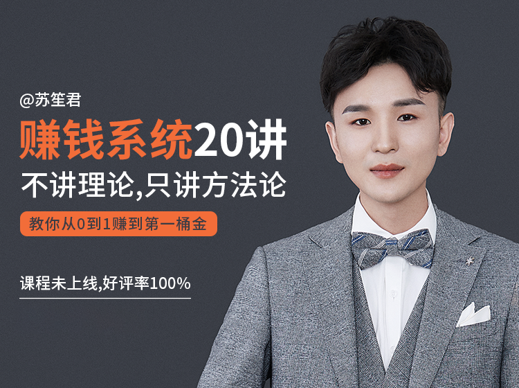 苏笙君的赚钱系统20课 教你从0到1赚到你的第一桶金（不讲理论，只讲方法论）-资源云