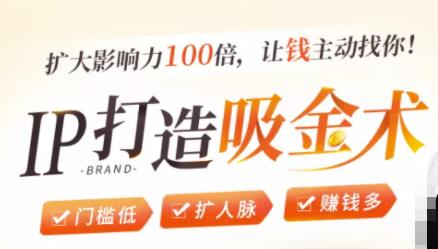 IP打造吸金术：0基础0资源，也能扩大影响力100倍，让钱主动找你！-资源云