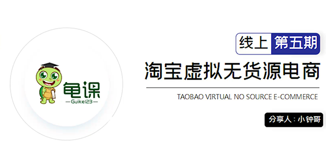 龟课·淘宝虚拟无货源电商5期，全程直播 现场实操，一步步教你轻松实现躺赚-资源云