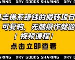 强子日志佛系赚钱的搬砖项目,需求大,可复购,无脑操作就能收钱-资源云