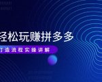 带你轻松玩赚拼多多:花的少 赚的多 爆款更简单 爆款打造流程实操讲解-资源云