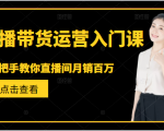 直播带货运营入门课，手把手教你直播间月销百万-资源云