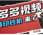 拼多多视频搬砖印钞机玩法,2021年最后一个短视频红利项目-资源云