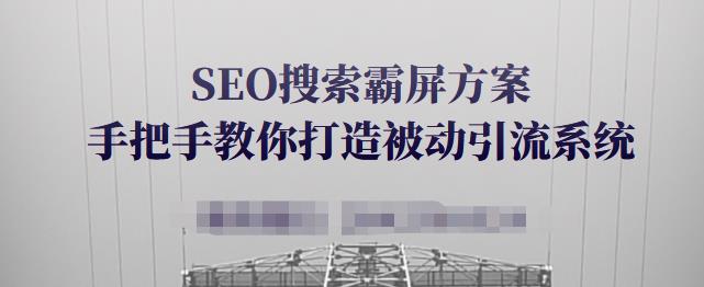 SEO搜索霸屏方案，手把手教你打造被动引流系统【视频课程】-资源云