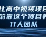 比高中视频项目,目前靠这个项目养了11人团队【视频课程】-资源云