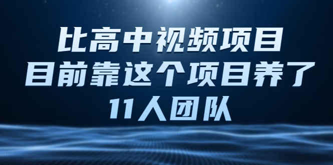 比高中视频项目，目前靠这个项目养了11人团队【视频课程】-资源云