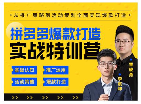 玺承云·拼多多爆款打造实战特训营，一套从入门到高手课程，让你快速拿捏拼多多-资源云