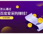 大王·怎么通过百度爱采购赚钱,已经通过百度爱采购完成200多万的销量-资源云
