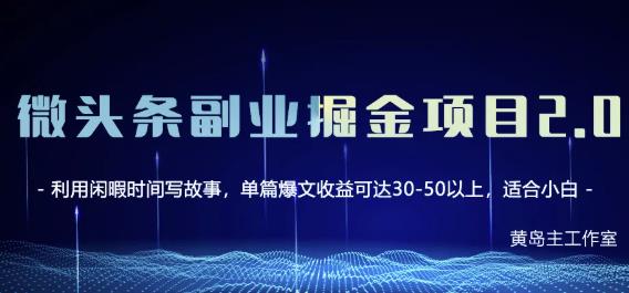黄岛主微头条副业掘金项目第2期，单天做到50-100+收益！-资源云