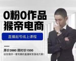猴帝电商直播起号课,零粉零作品开播底层逻辑,直播五天打爆广场流量-资源云