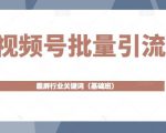 视频号批量引流,霸屏行业关键词(基础班)全面系统讲解视频号玩法-资源云