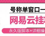 网易云挂机项目云梯挂机计划,永久版脚本+详细操作视频-资源云