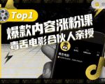 【毒舌电影合伙人亲授】抖音爆款内容涨粉课,5000万抖音大号首次披露涨粉机密-资源云