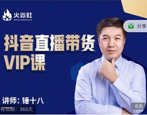 锤十八-抖音直播带货VIP课，专注直播带货有效盈利模式-资源云