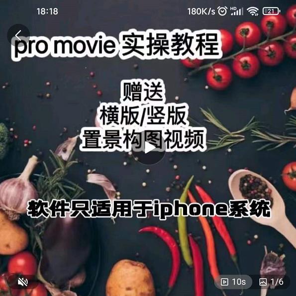 漆十二美食摄影，25​节promovie实操高手课节-资源云