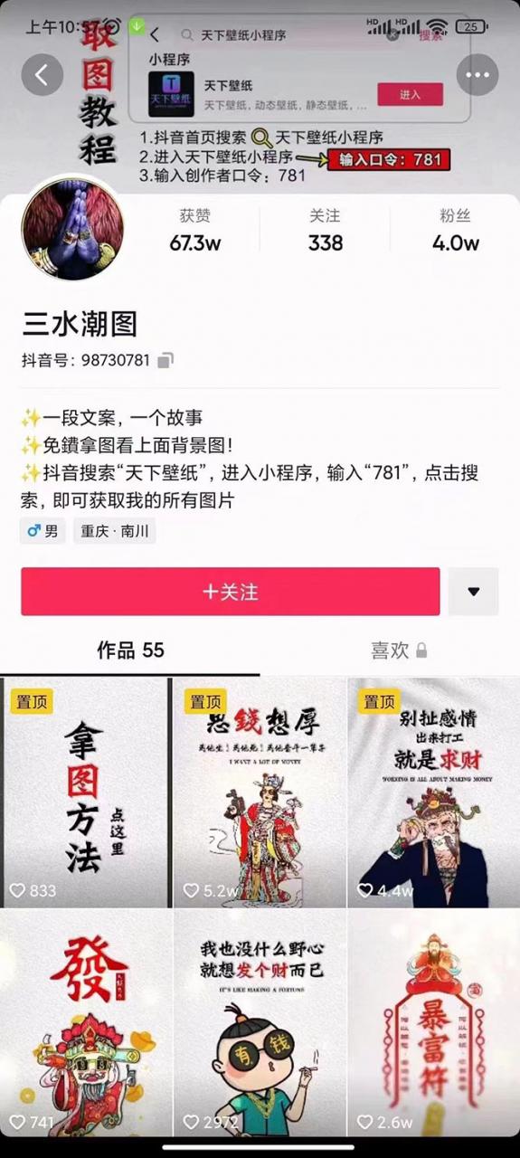 国潮壁纸变现项目，新手可操作日赚200+【素材+软件+教程】-资源云