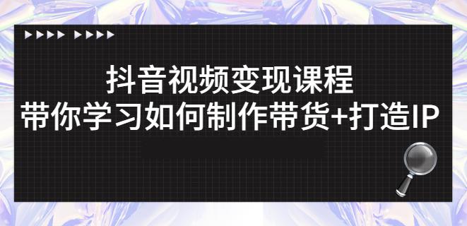 抖音短视频变现课程：带你学习如何制作带货+打造IP【41节】-资源云