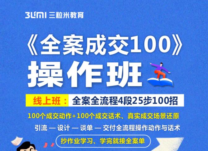 《全案成交100》全案全流程4段25步100招，操作班-资源云
