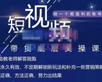 吴Sir·短视频带货底层实操课,教你如何选爆品、了解获短视频流量密码,正确起号-资源云