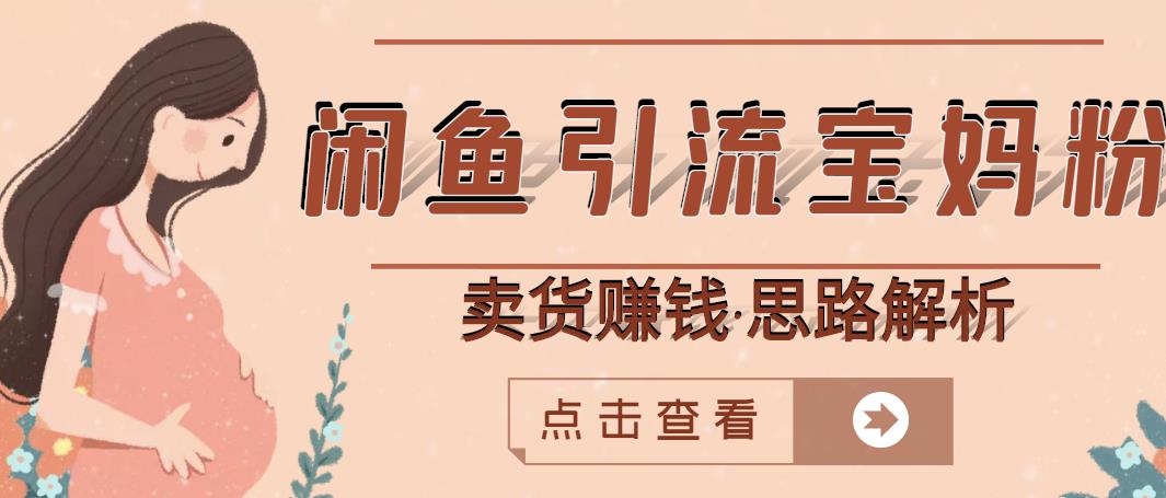闲鱼引流宝妈粉+卖货赚钱一个月收益30000+（实操视频教程）-资源云