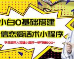 新手0基础搭建微信恋爱话术小程序,一单赚几百【视频教程+小程序源码】-资源云