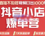 推易电商·2022年抖音小店爆单营,不直播、不拍短视频、日出1000单,暴力玩法-资源云