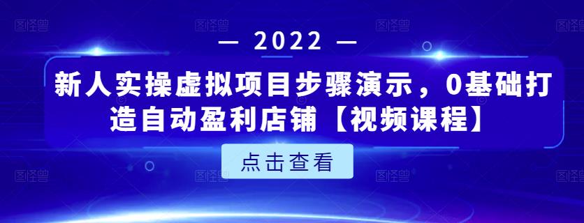 新人实操虚拟项目步骤演示，0基础打造自动盈利店铺【视频课程】-资源云