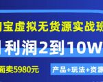 程哥《淘宝虚拟无货源实战班》线上第四期:月利润2到10W+(产品+玩法+资源)-资源云