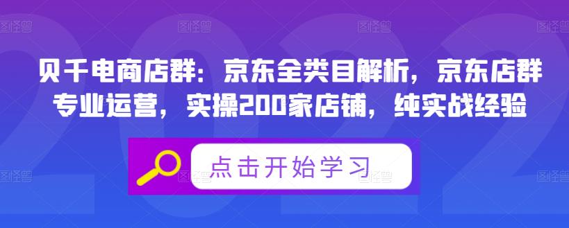 贝千电商店群：京东全类目解析，京东店群专业运营，实操200家店铺，纯实战经验-资源云