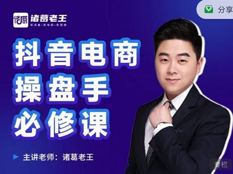 诸葛老王-抖音电商操盘手必修课：顶层设计，​起号破局，爆款运营，数据分析-资源云