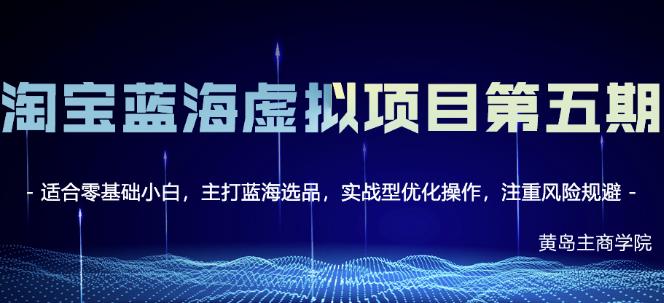 黄岛主淘宝虚拟无货源3.0+4.0+5.0，适合零基础小白，主打蓝海选品，实战型优化操作-资源云